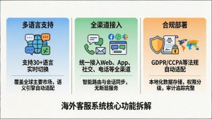 海外客服系统核心功能拆解：多语言 + 全渠道 + 合规部署