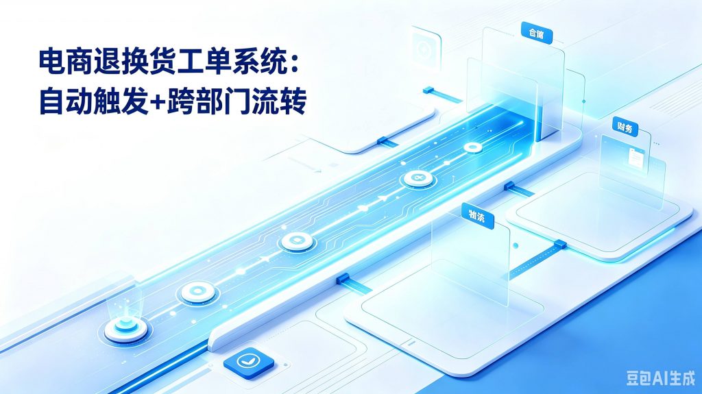 电商退换货工单系统：自动触发+跨部门流转